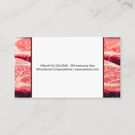 家畜牛のロゴ | ステークス 名刺 (裏面)