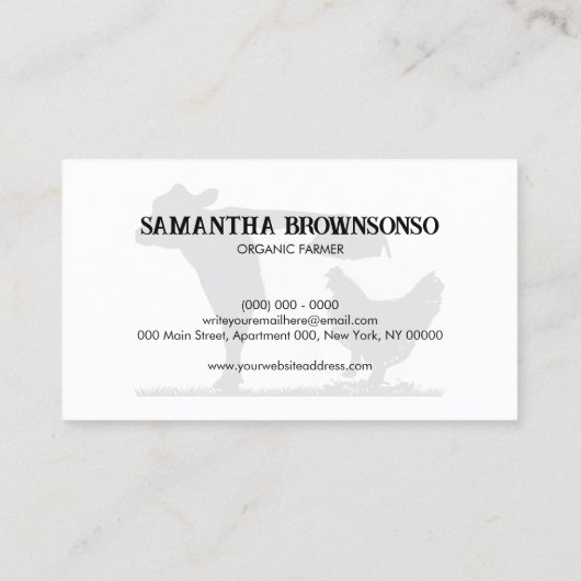 家畜牛ヒツジ鶏 名刺 (裏面)