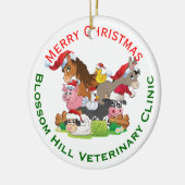 家畜獣医クリスマス セラミックオーナメント (左)