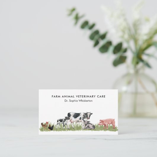 家畜獣医気に牛豚チキンファーメ 名刺 (スタンド正面)
