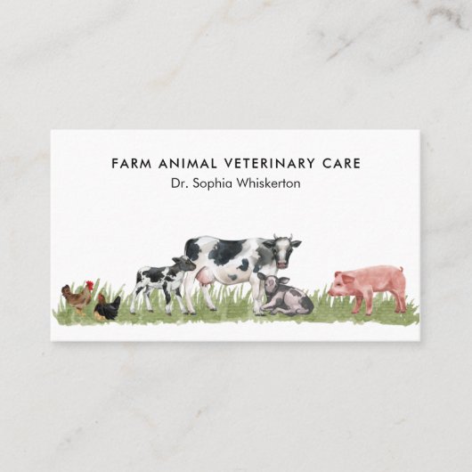 家畜獣医気に牛豚チキンファーメ 名刺 (正面)