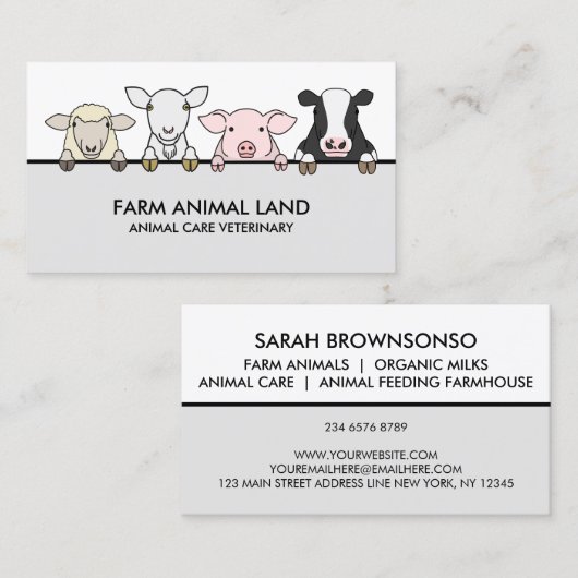 家畜獣牛羊ヤギ乳豚 名刺 (正面/裏面)