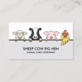 家畜獣畜産羊の牛の豚の鶏 名刺 (正面)
