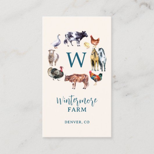 家畜用水彩農場業 名刺 (正面)
