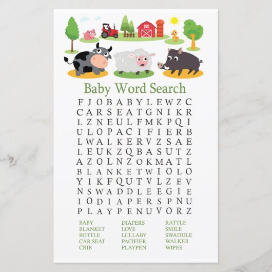 家畜赤ちゃんシャワー語検索ゲーム (正面)