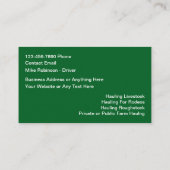 家畜運搬及び運搬 名刺 (裏面)