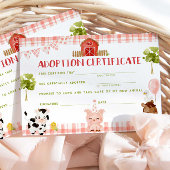 家畜養子縁組証明書の誕生日カード 招待状
