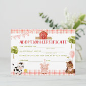 家畜養子縁組証明書の誕生日カード 招待状 (スタンド正面)