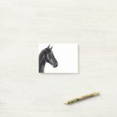 家畜馬ウマ科のポートレートスケッチ ポストイット (デスク上)
