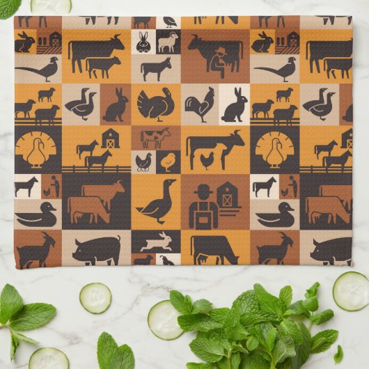 家畜 キッチンタオル (折り畳み)