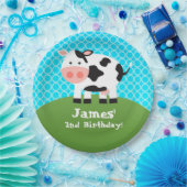 家畜、白黒牛、子供の誕生日のパーティー ペーパープレート (パーティー)