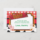 家畜、納屋周囲の庭、かわいいサンキューカード サンキューカード (正面)