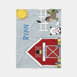 家畜，馬，牛，子羊 フリースブランケット