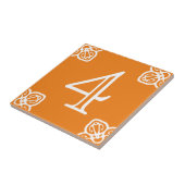 家番号 – オレンジスペインのタイルの白 タイル (側面)