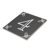 家番号 – 灰色スペインののタイルの白 タイル (側面)