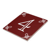 家番号 – 茶スペインの瓦の白 タイル (側面)