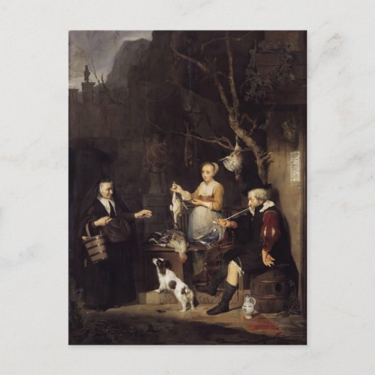 『家禽の女』（Gabriel Metsu作）、 ポストカード (正面)