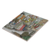 家禽は販売します(着色された版木、銅版、版画) タイル (側面)