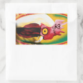 家禽を襲うタカのステッカー 長方形シール (バッグ)