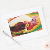 家禽を襲うタカのステッカー 長方形シール (封筒)