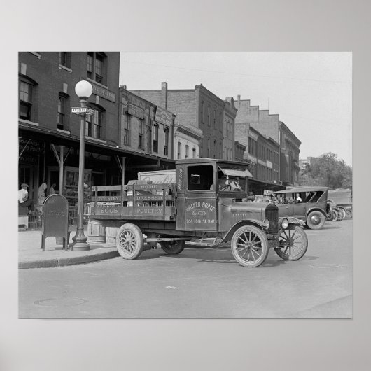 家禽配達トラック、1926年。ヴィンテージ写真 ポスター (正面)