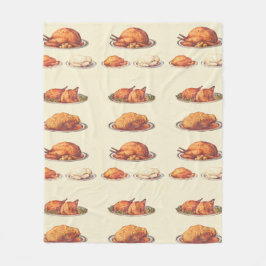家禽：焼き鳥、焼き鳥、焼き鳥 フリースブランケット