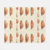 家禽：焼き鳥、焼き鳥、焼き鳥 フリースブランケット (正面(横))