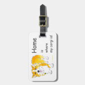 "家私のコーギーが"荷物のラベルであるところでがあります ラゲッジタグ (正面縦)