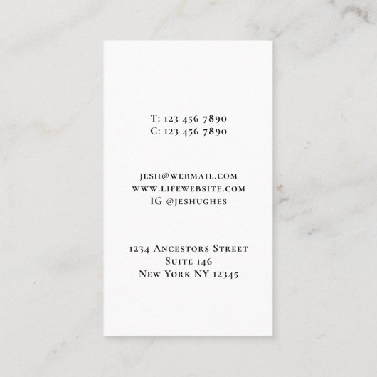 家系図名刺名刺 名刺 (裏面)