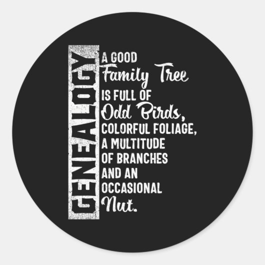 家系図用カスタムの系図系図学 ラウンドシール (正面)