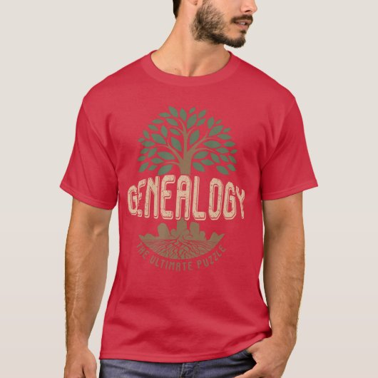 家系図+ファミリー・ヒストリアン+系図作成+究極のパズル Tシャツ (正面)