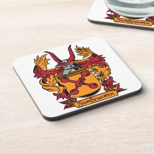 家紋のコルクのコースター コースター (左側)