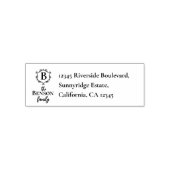 家紋エレガントモノグラムおよび名前RTSアドレス セルフインキングスタンプ (デザイン)