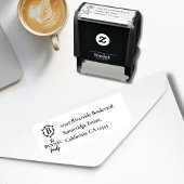 家紋エレガントモノグラムおよび名前RTSアドレス セルフインキングスタンプ