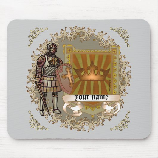 家紋シールド名字 マウスパッド (正面)