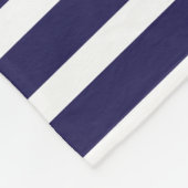 家紋パタパーソナライズされたーンストライプネイビーミント フリースブランケット (角)