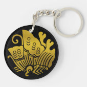 家紋日本のアゲハチョウ キーホルダー (裏面)