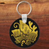 家紋日本のアゲハチョウ キーホルダー (裏面)