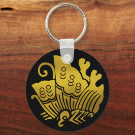 家紋日本のアゲハチョウ キーホルダー