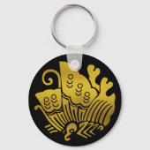 家紋日本のアゲハチョウ キーホルダー (裏面)