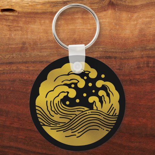 家紋日本の波 キーホルダー (正面)
