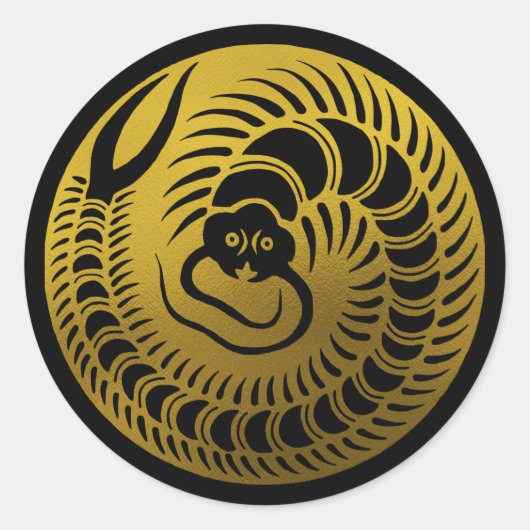 家紋日本の – ムカデ ラウンドシール (正面)