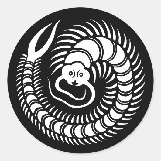 家紋日本の – ムカデ ラウンドシール (正面)