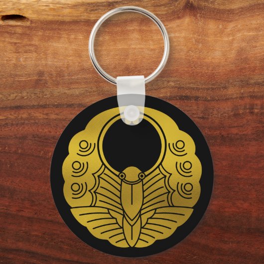 家紋日本の – 蝶 キーホルダー (正面)