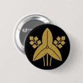 [家紋]ササキタリアトリフォリア丸ボタン 缶バッジ (正面&裏面)