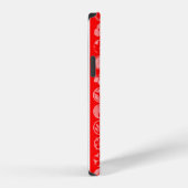 家紋 フラワー プランツ 赤 iPhoneケース (右側面)