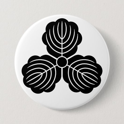 [家紋] 三柏葉 缶バッジ (正面)