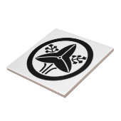 家紋「丸に立ち沢瀉」 タイル (側面)