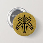 [家紋]太鼓桐 缶バッジ (正面&裏面)