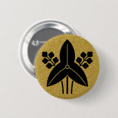 [家紋]射手座トリフォリア 缶バッジ (正面&裏面)